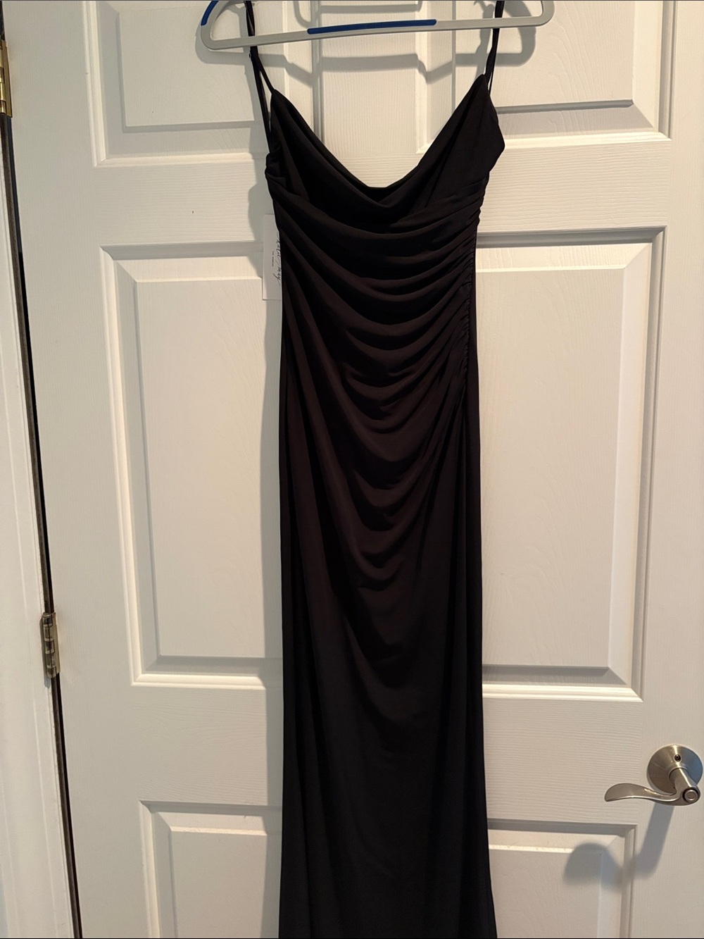 Katie May Black Cowl Neck Ruched Maxi Dress